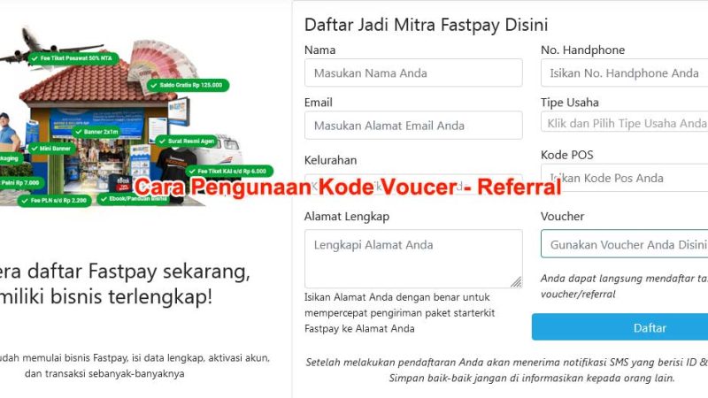 Panduan Cara Pengunaan Kode Voucer Fastpay