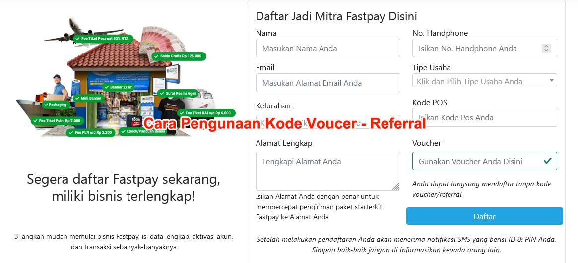 Panduan Cara Pengunaan Kode Voucer Fastpay