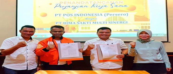 Penandatanganan kerjasama Bimasakti Group dengan PT Pos Indonesia